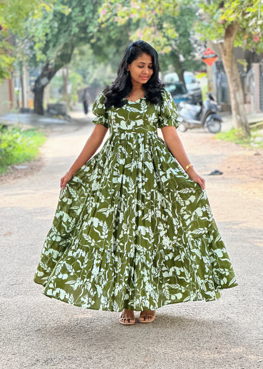 Vishwa 3 Tier Cotton Maxi Dress