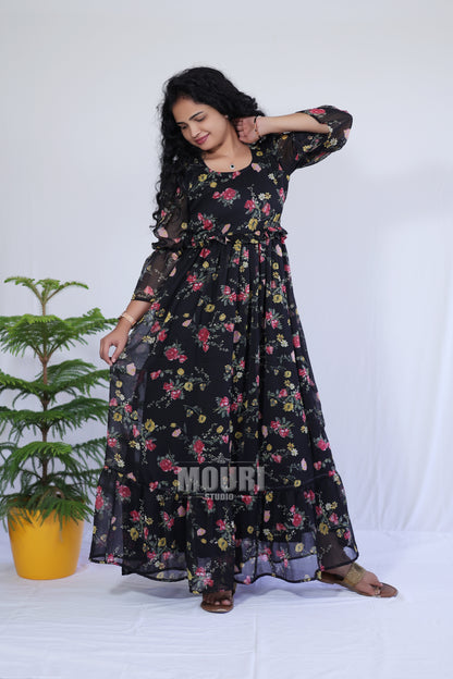 Merlyn Black Floral Maxi Dress