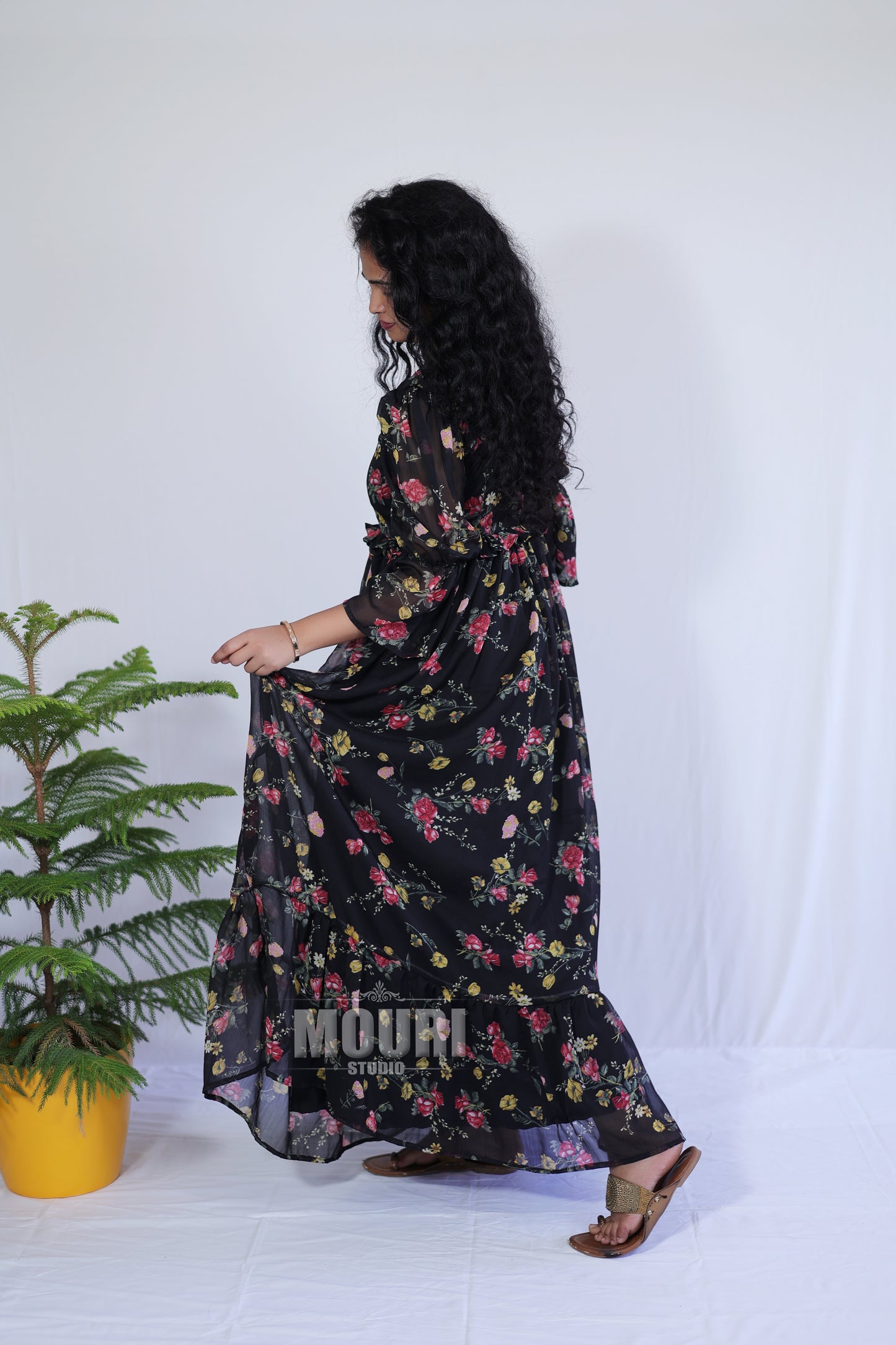 Merlyn Black Floral Maxi Dress