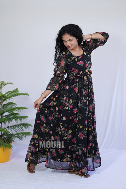 Merlyn Black Floral Maxi Dress