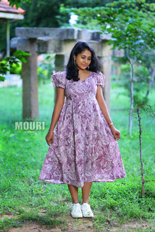 Dusky Petal Midi Dress