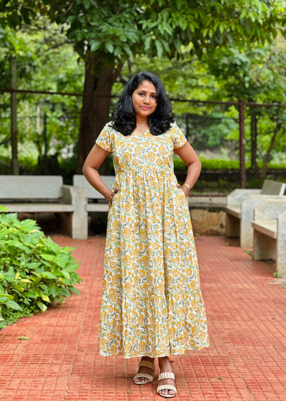 Kate White and Yellow Maxi Dress