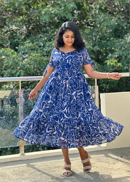 Aurora Blue Midi Dress