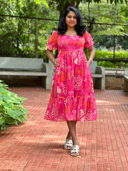 Kriti Pink Midi Dress