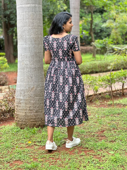 Sumana Black Midi Dress