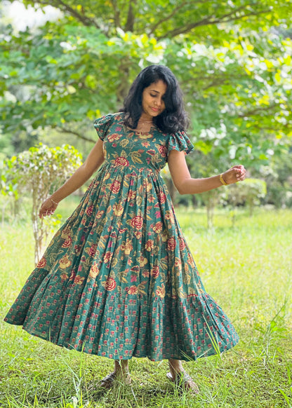 Verdant Blossom 3 tier dress