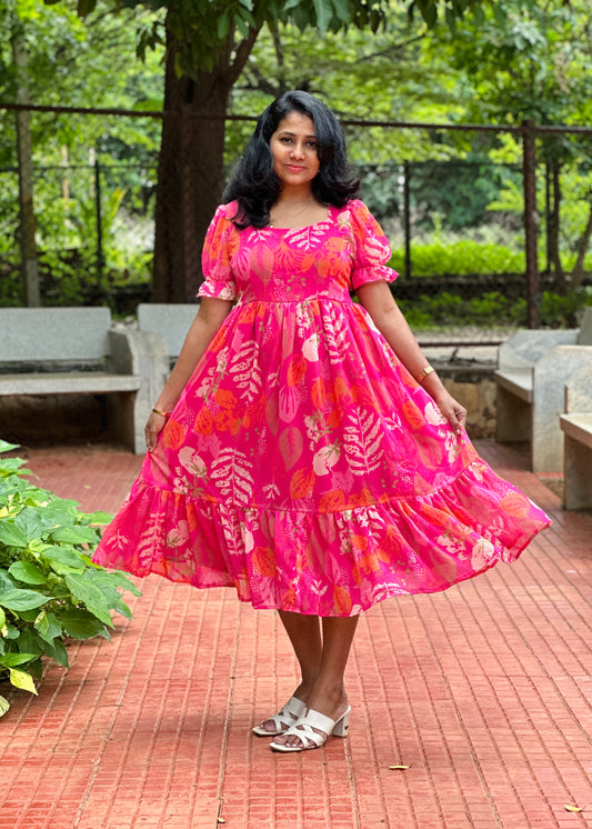 Kriti Pink Midi Dress