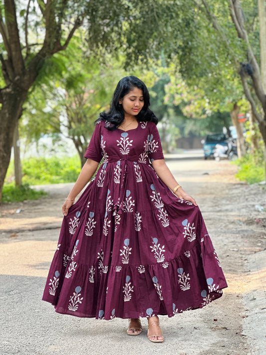 Aaradhya 3 Tier Cotton Maxi Dress