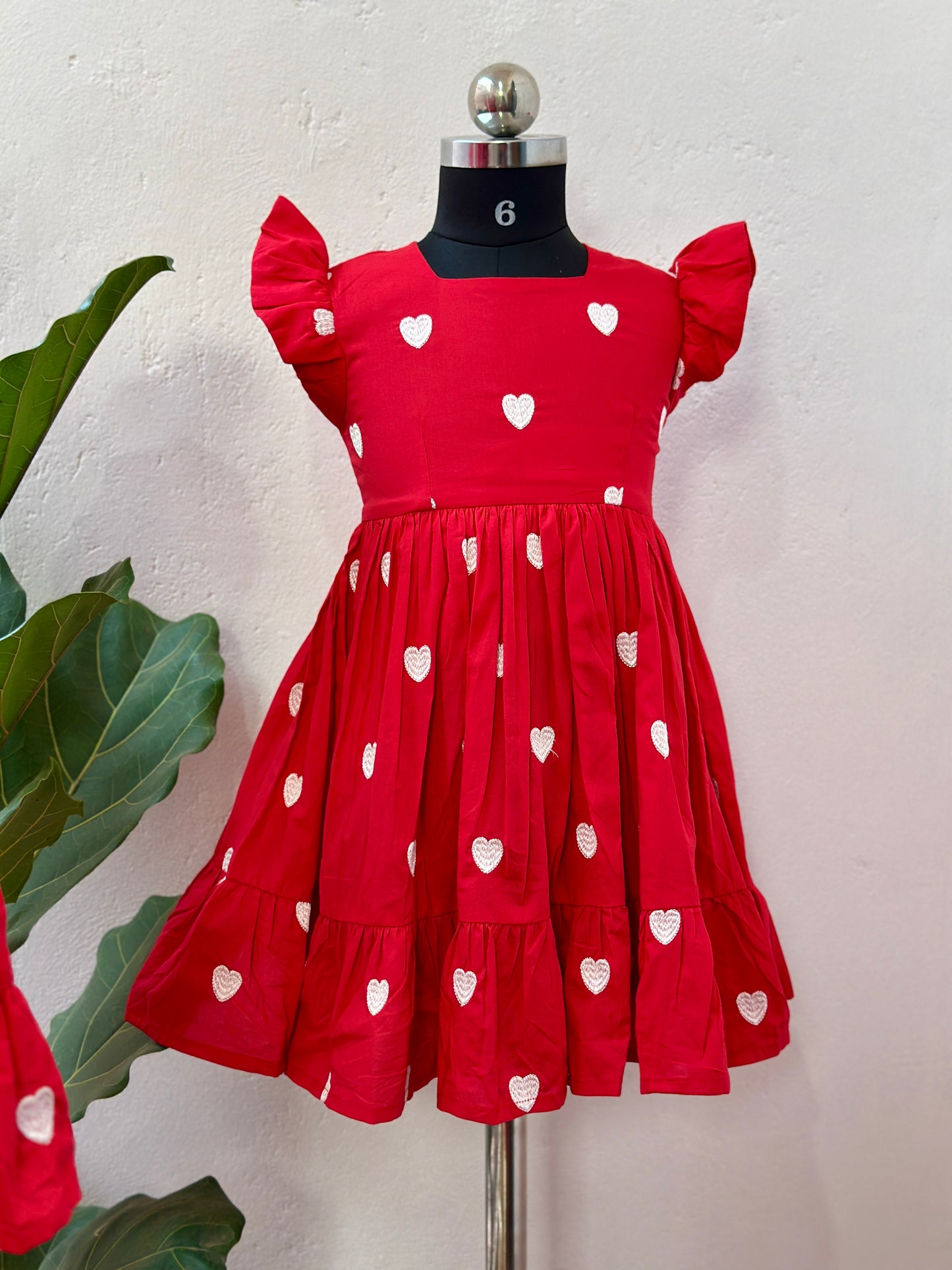 Red heart dress-Mom and Baby Combo- Ready to Ship