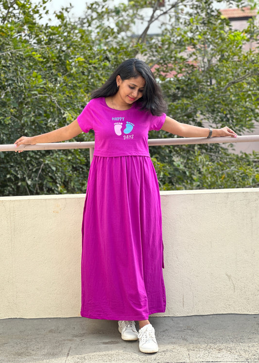 Magenta Maternity & Feeding Loungewear-L,XL Availablek