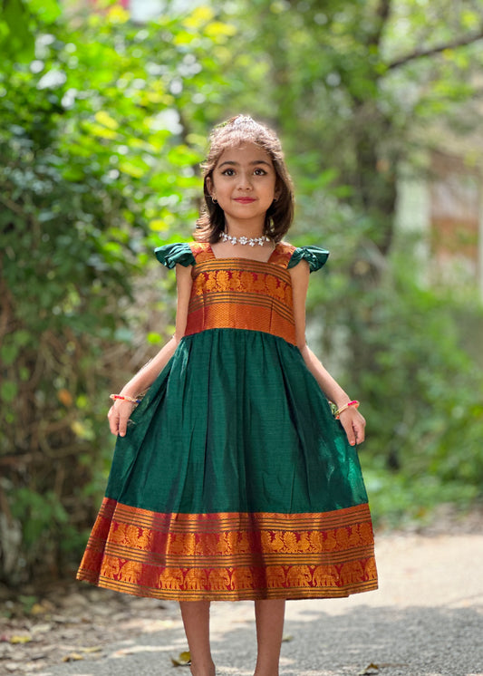 Tanvi Green Ethnic Baby Frock