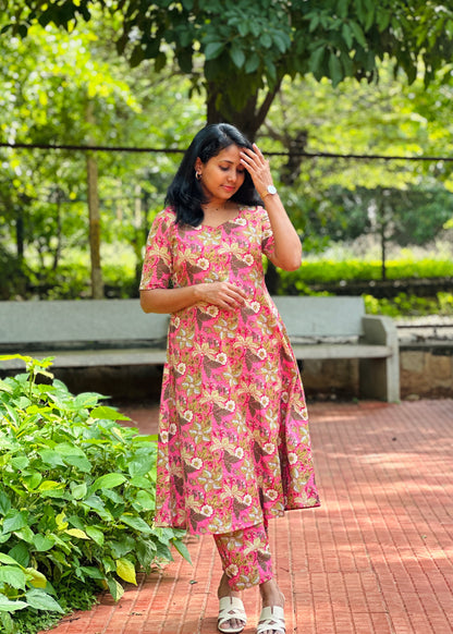 Dahlia A line Co ord Kurta Set with Pants