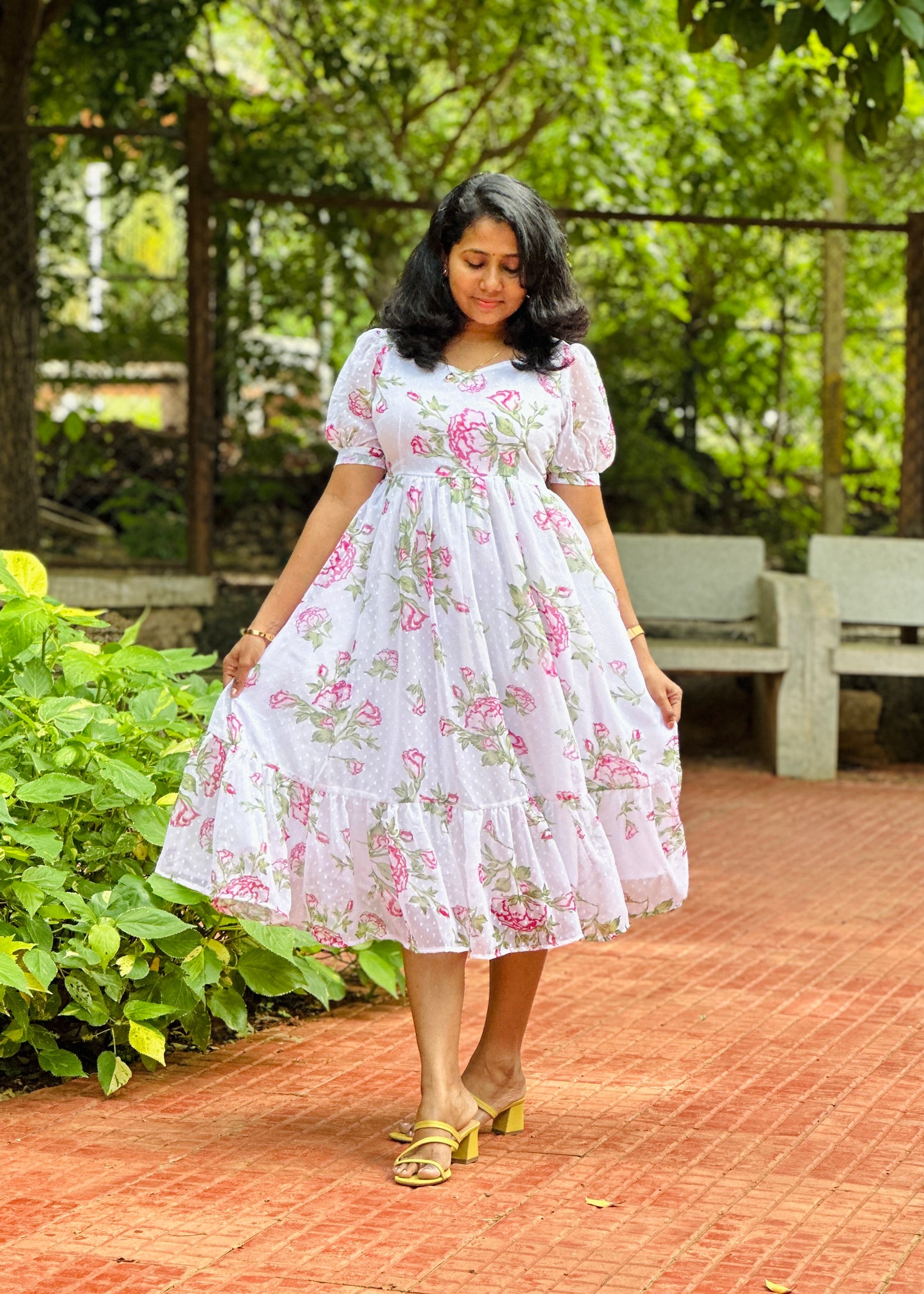 Shreya White Midi Dress